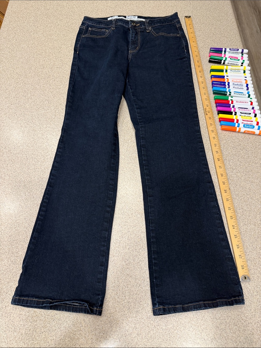 St. John's Bay Dark Blue Boot Cut Jeans size  8